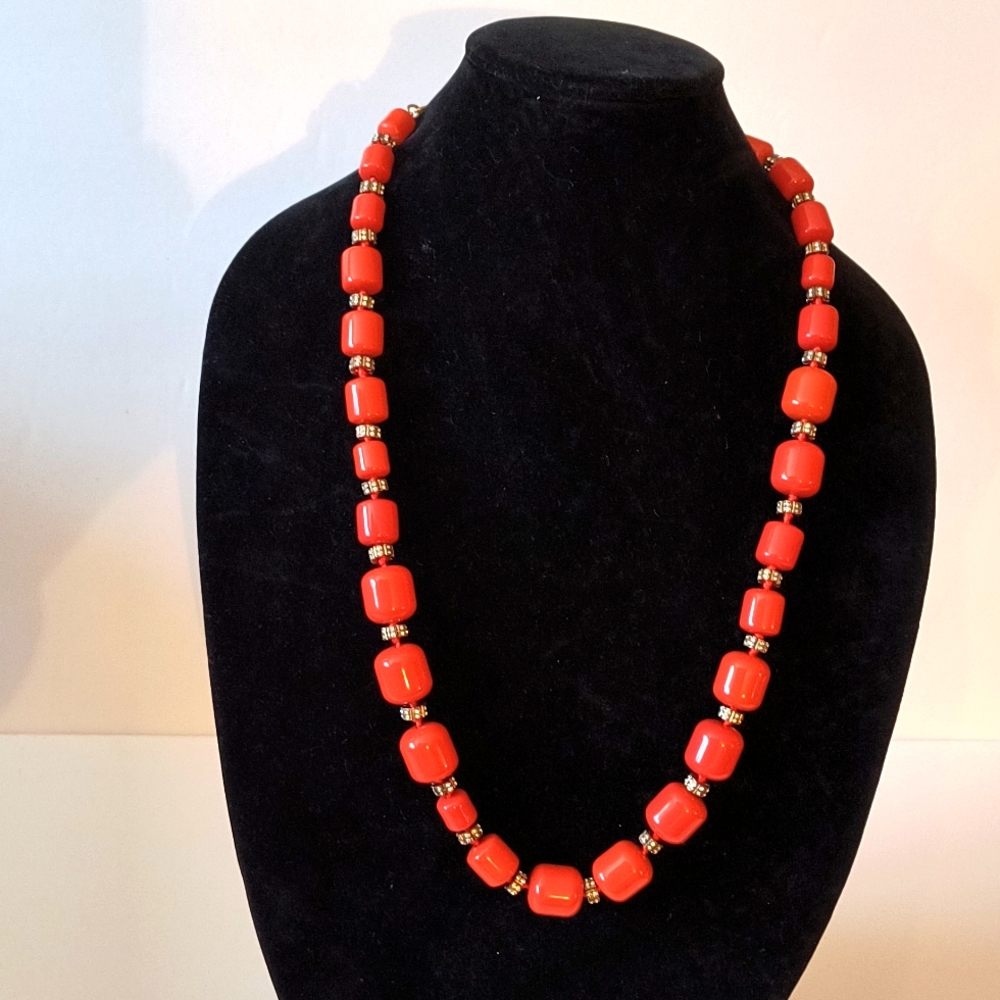 J. Crew orange beaded necklace